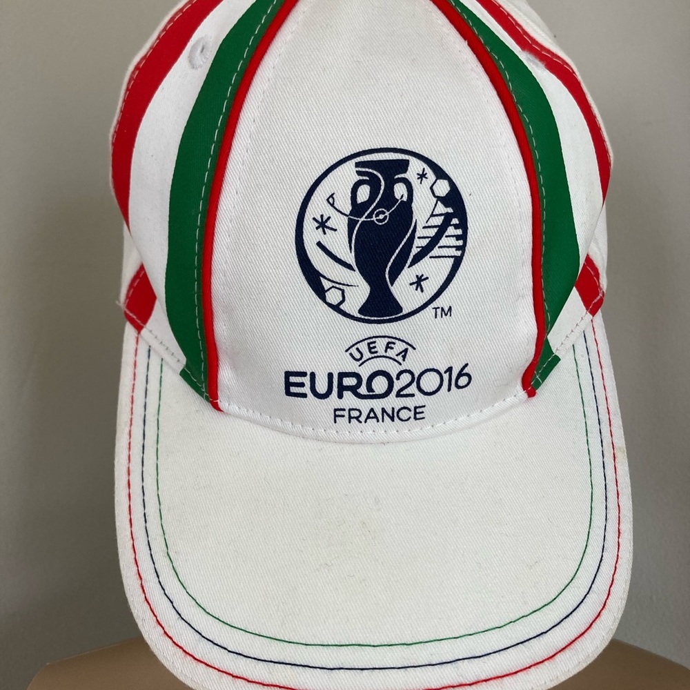 UEFA EURO 2016 France Italia White Red and Green Baseball Cap One Size